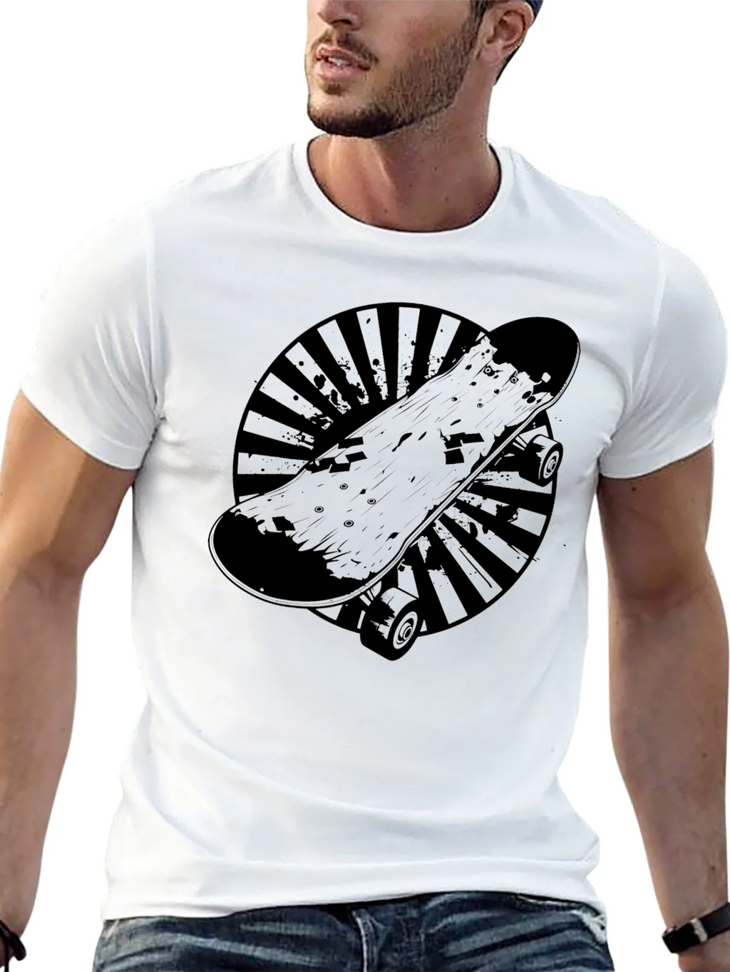 Skateboard Graphic T-Shirt - Cool Black Tee product image 11