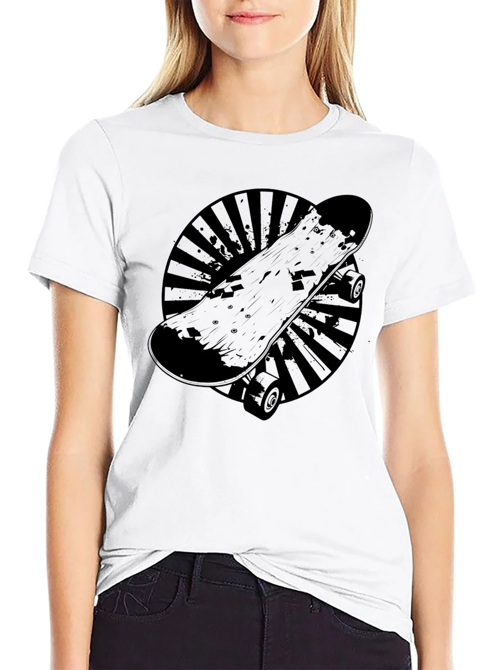 Skateboard Graphic T-Shirt - Cool Black Tee product image 7