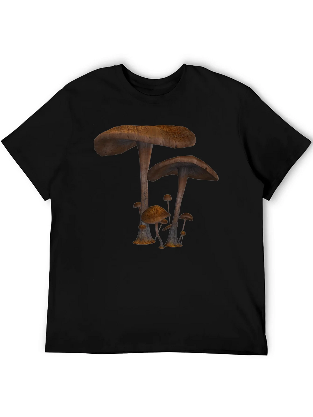 Mushroom Print Black T-Shirt product image 4