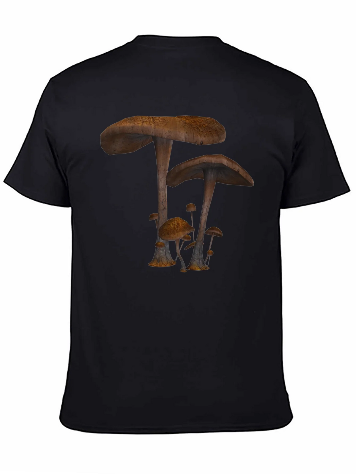 Mushroom Print Black T-Shirt product image 3