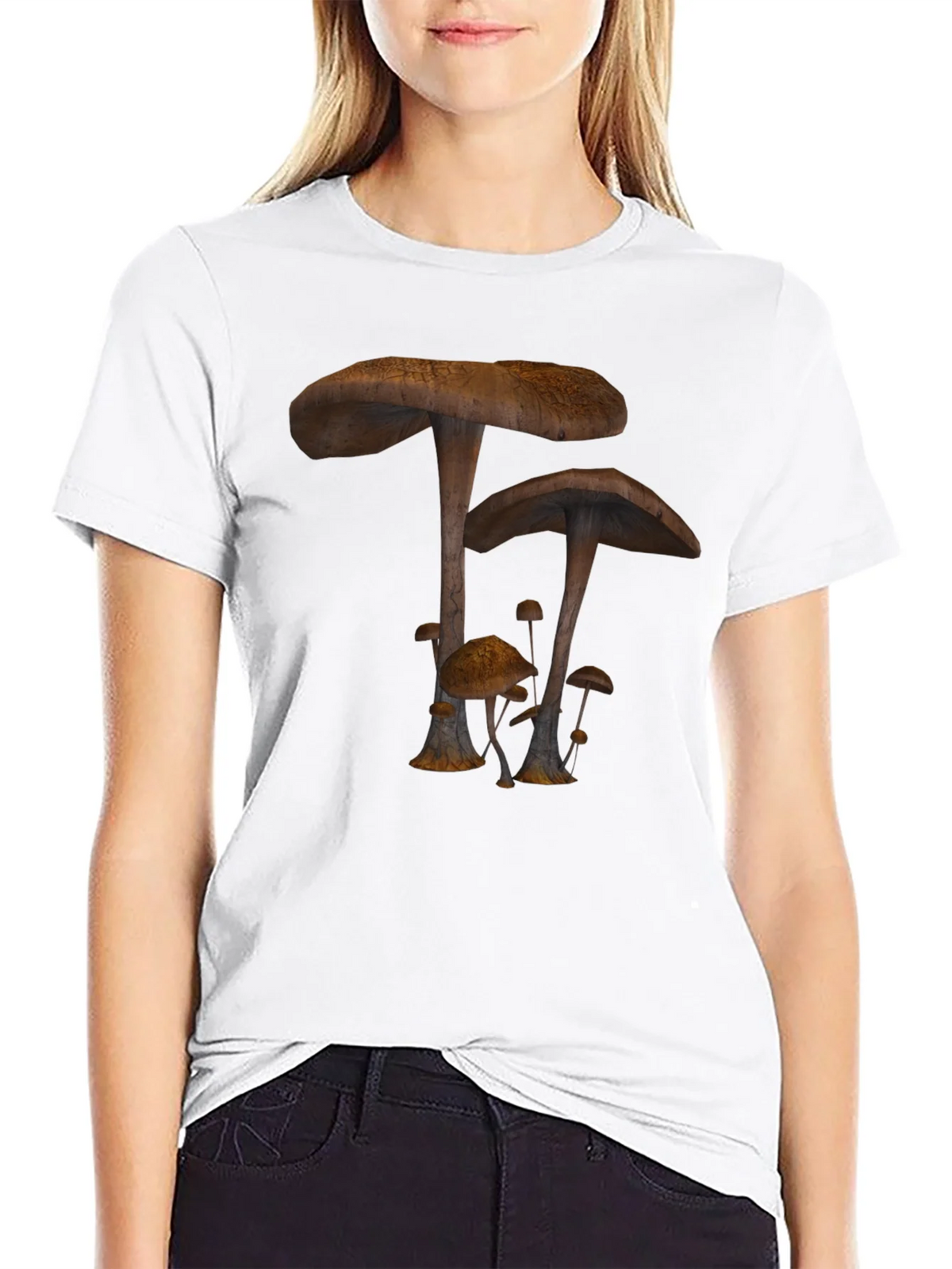 Mushroom Print Black T-Shirt product image 7