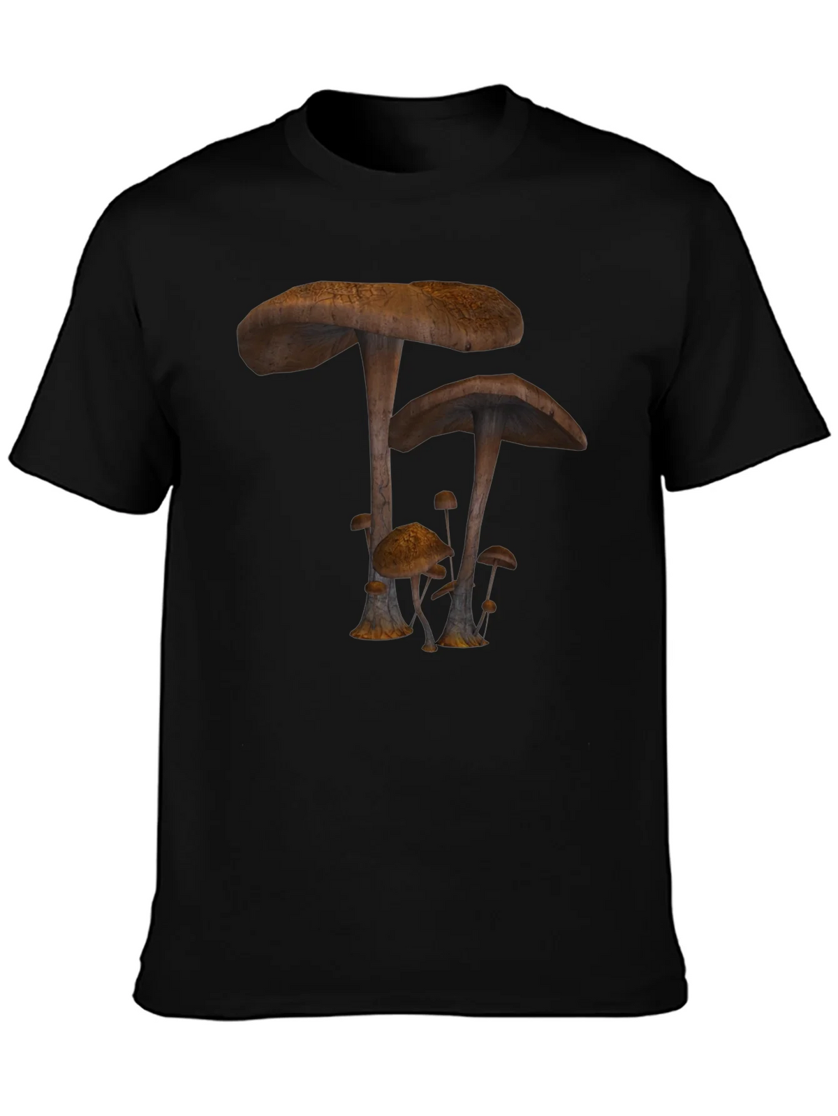 Mushroom Print Black T-Shirt product image 2