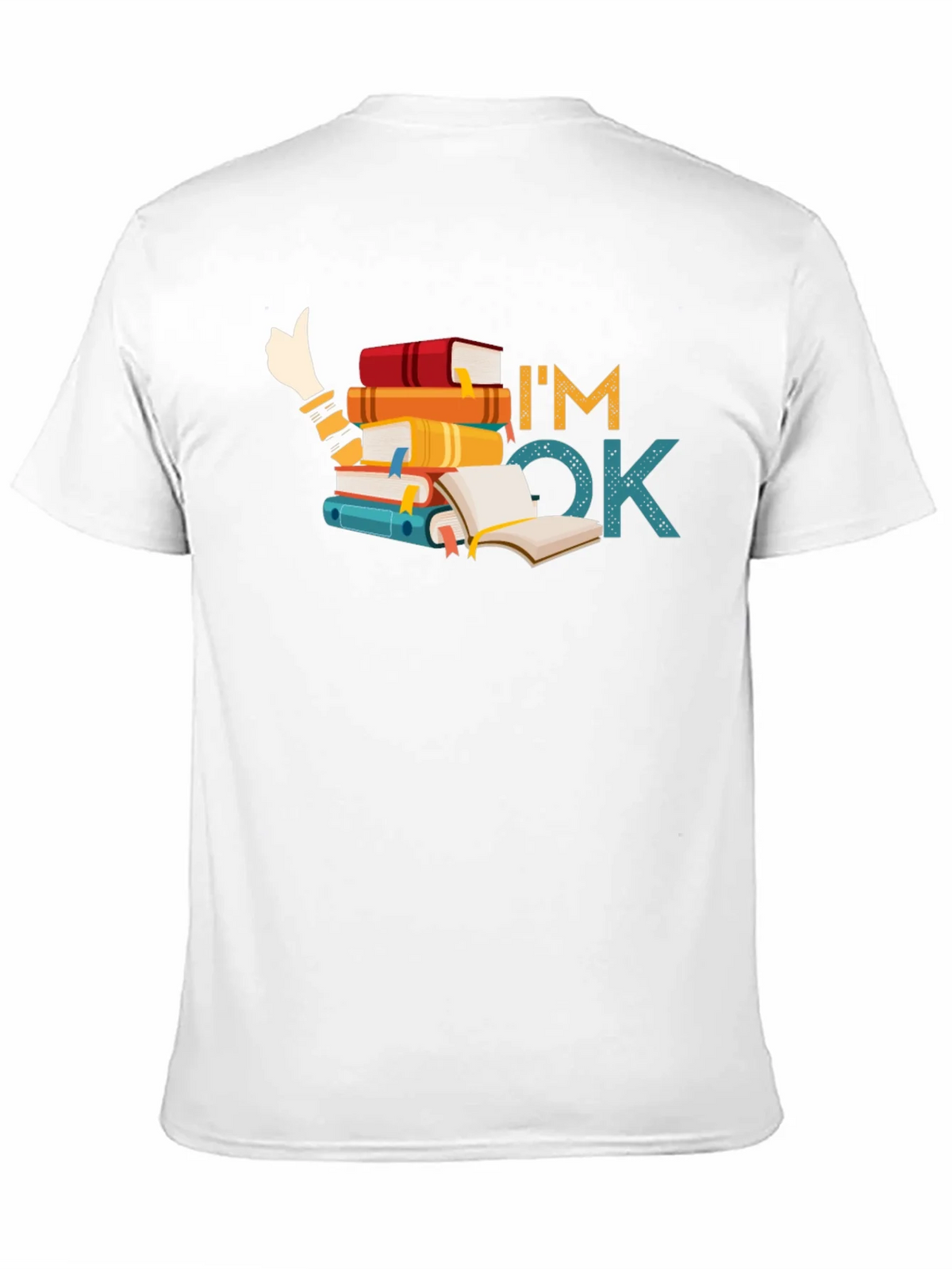 Book Lover T-Shirt: Im OK Stack of Books product image 10