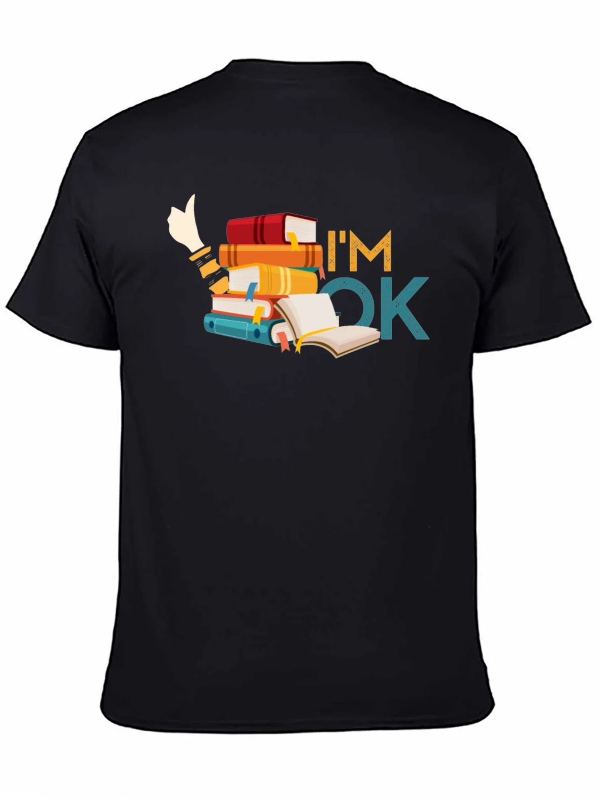 Book Lover T-Shirt: Im OK Stack of Books product image 4