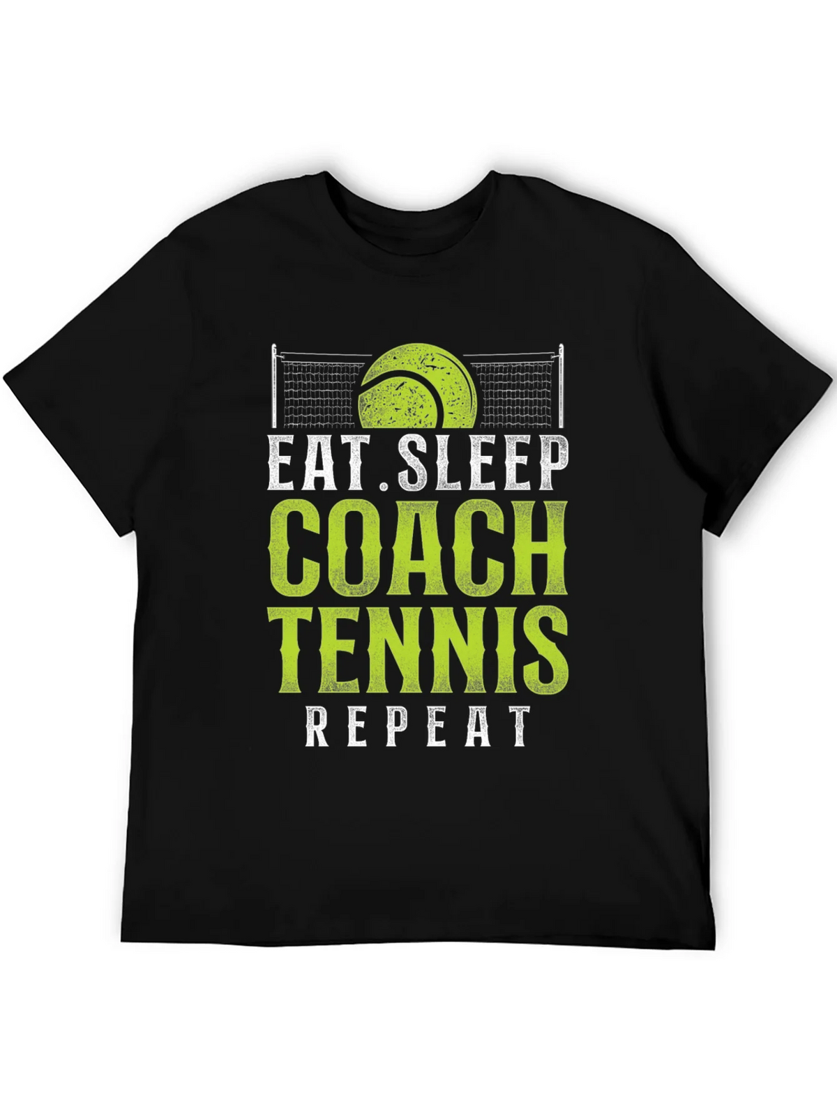 Eat Sleep Coach Tennis Repeat Black T-Shirt product image 5