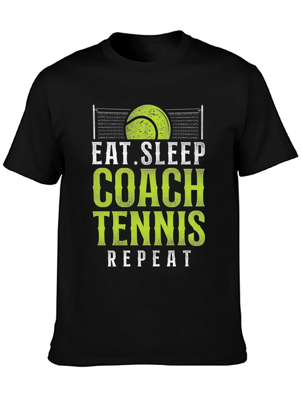 Eat Sleep Coach Tennis Repeat Black T-Shirt product image 3