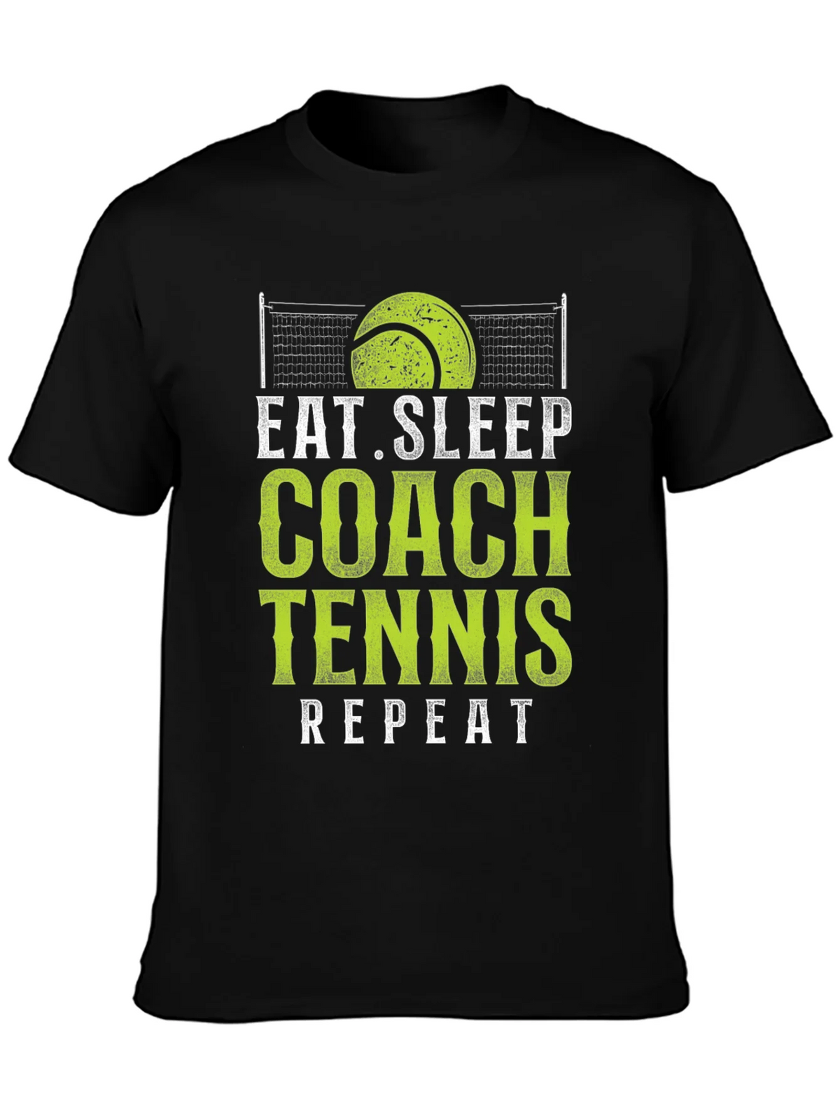 Eat Sleep Coach Tennis Repeat Black T-Shirt product image 3