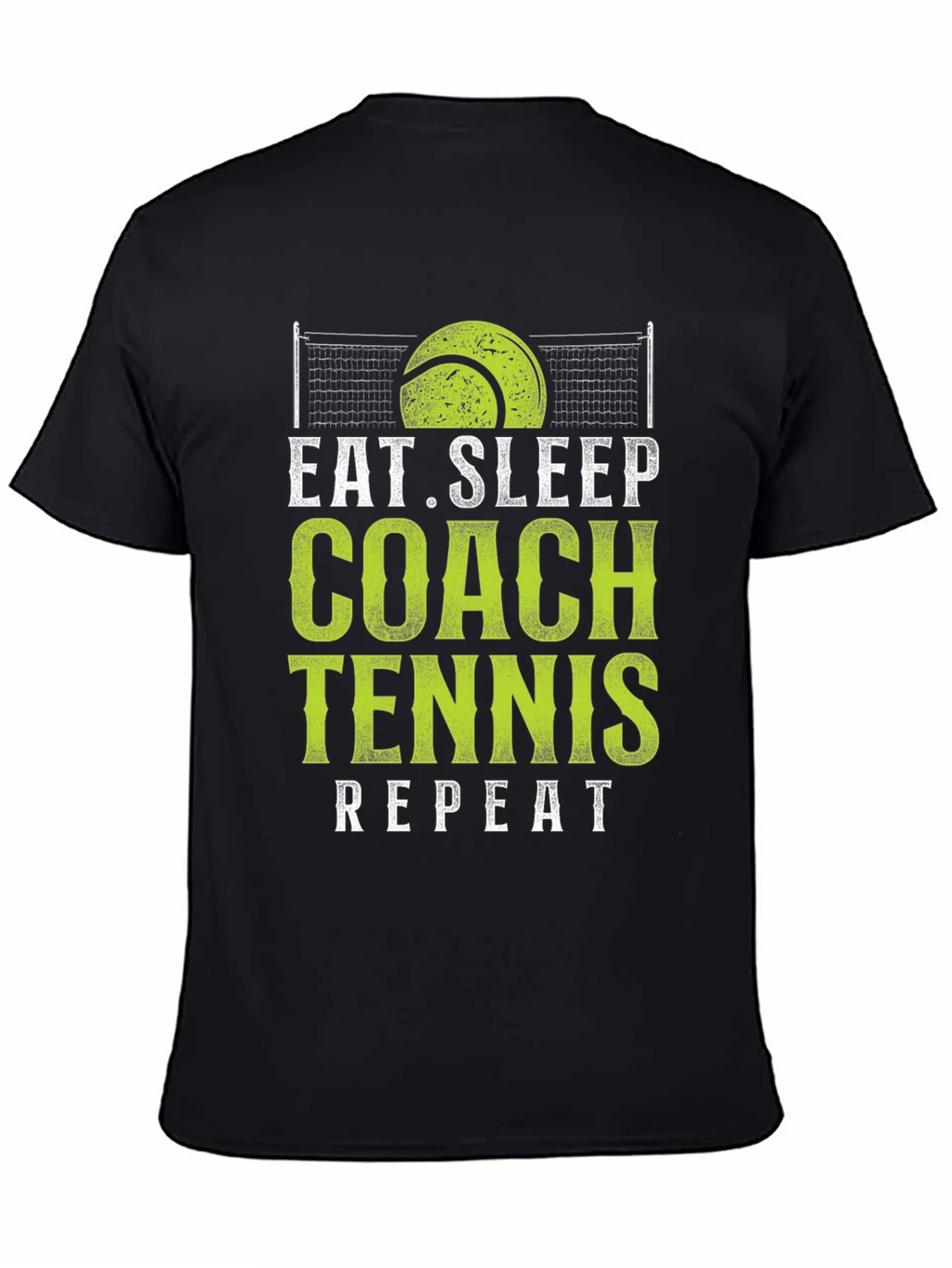 Eat Sleep Coach Tennis Repeat Black T-Shirt product image 4
