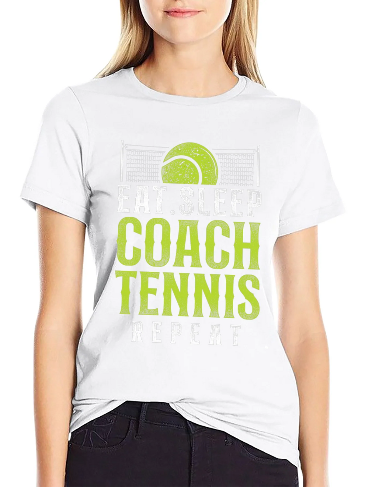 Eat Sleep Coach Tennis Repeat Black T-Shirt product image 8