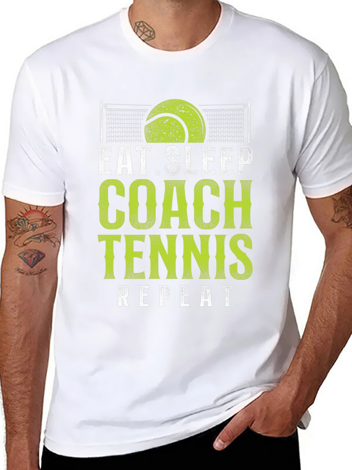 Eat Sleep Coach Tennis Repeat Black T-Shirt product image 7