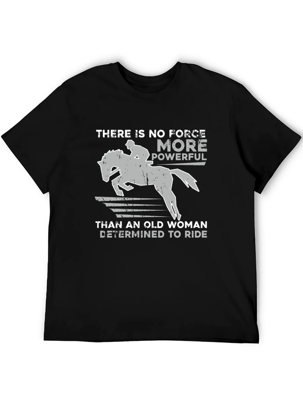 Old Woman Determined To Ride Horse Graphic T-Shirt product image 4