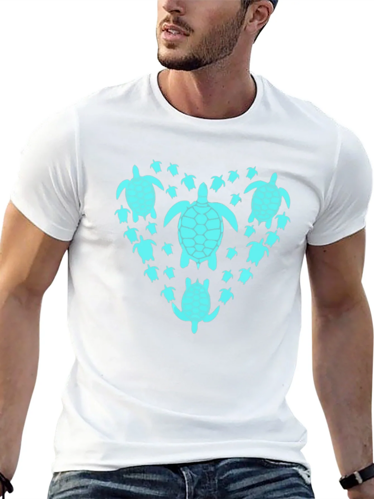 Turtle Heart T-Shirt - Black Graphic Tee product image 12