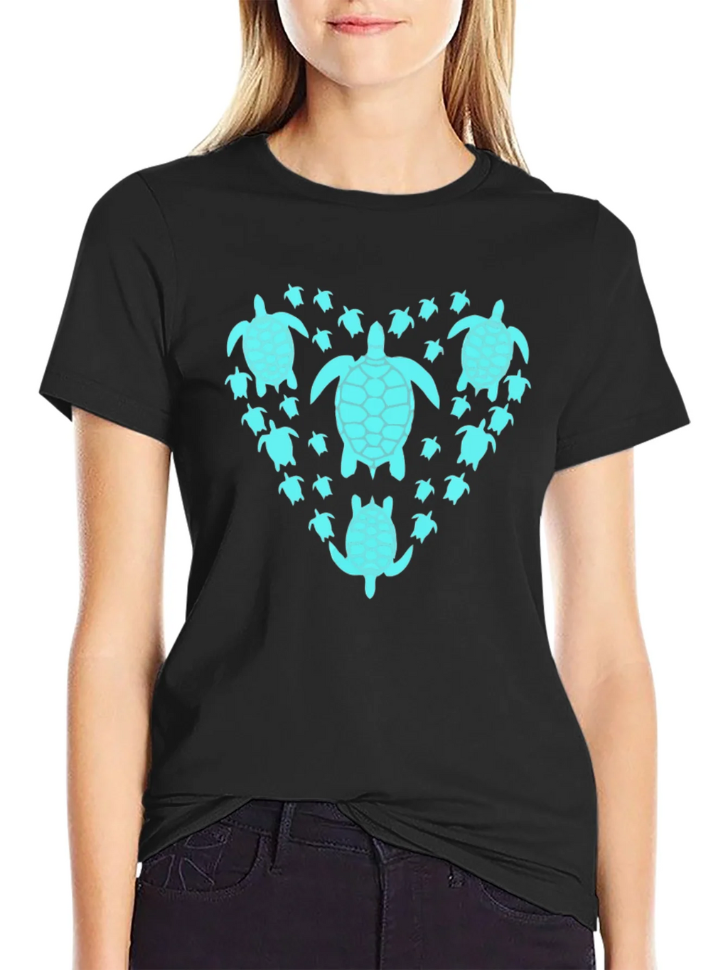 Turtle Heart T-Shirt - Black Graphic Tee product image 2