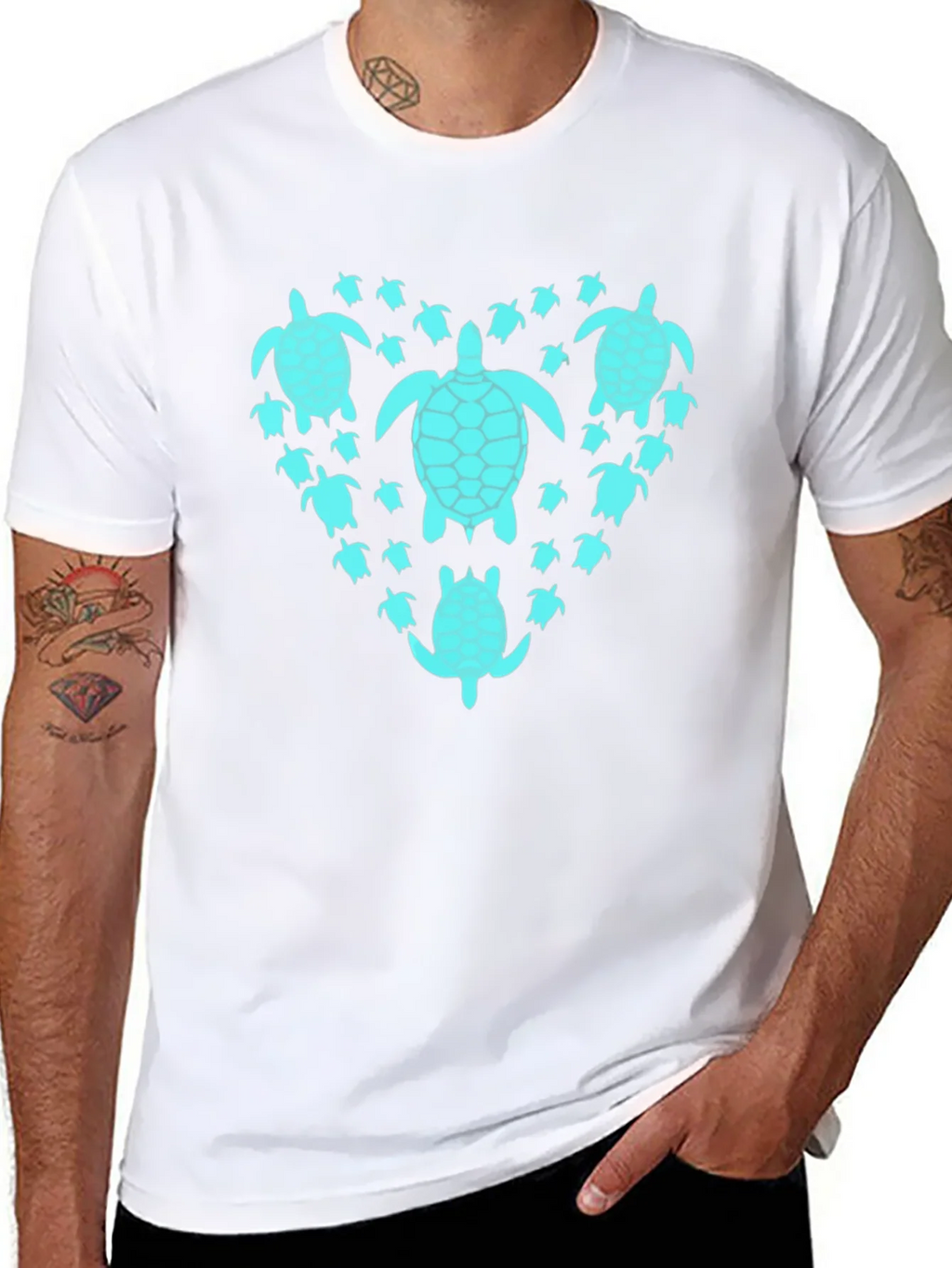 Turtle Heart T-Shirt - Black Graphic Tee product image 7