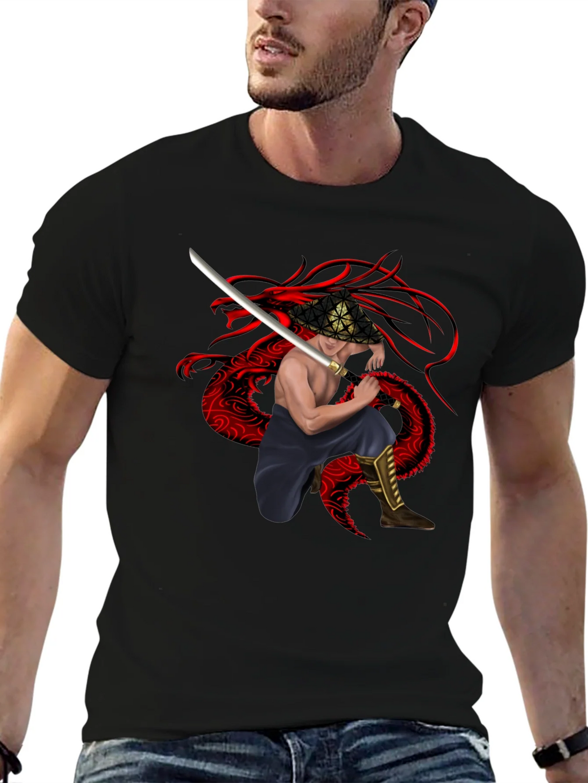 Dragon Warrior Graphic Tee - Black product image 4