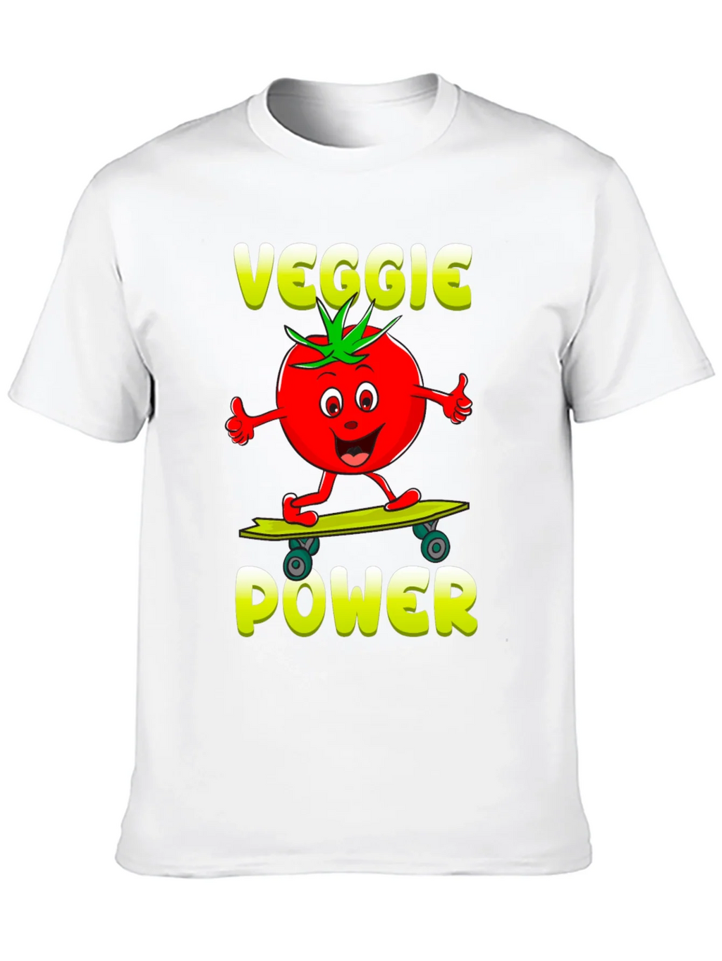 Veggie Power T-Shirt - Cartoon Tomato Skateboard Tee product image 4
