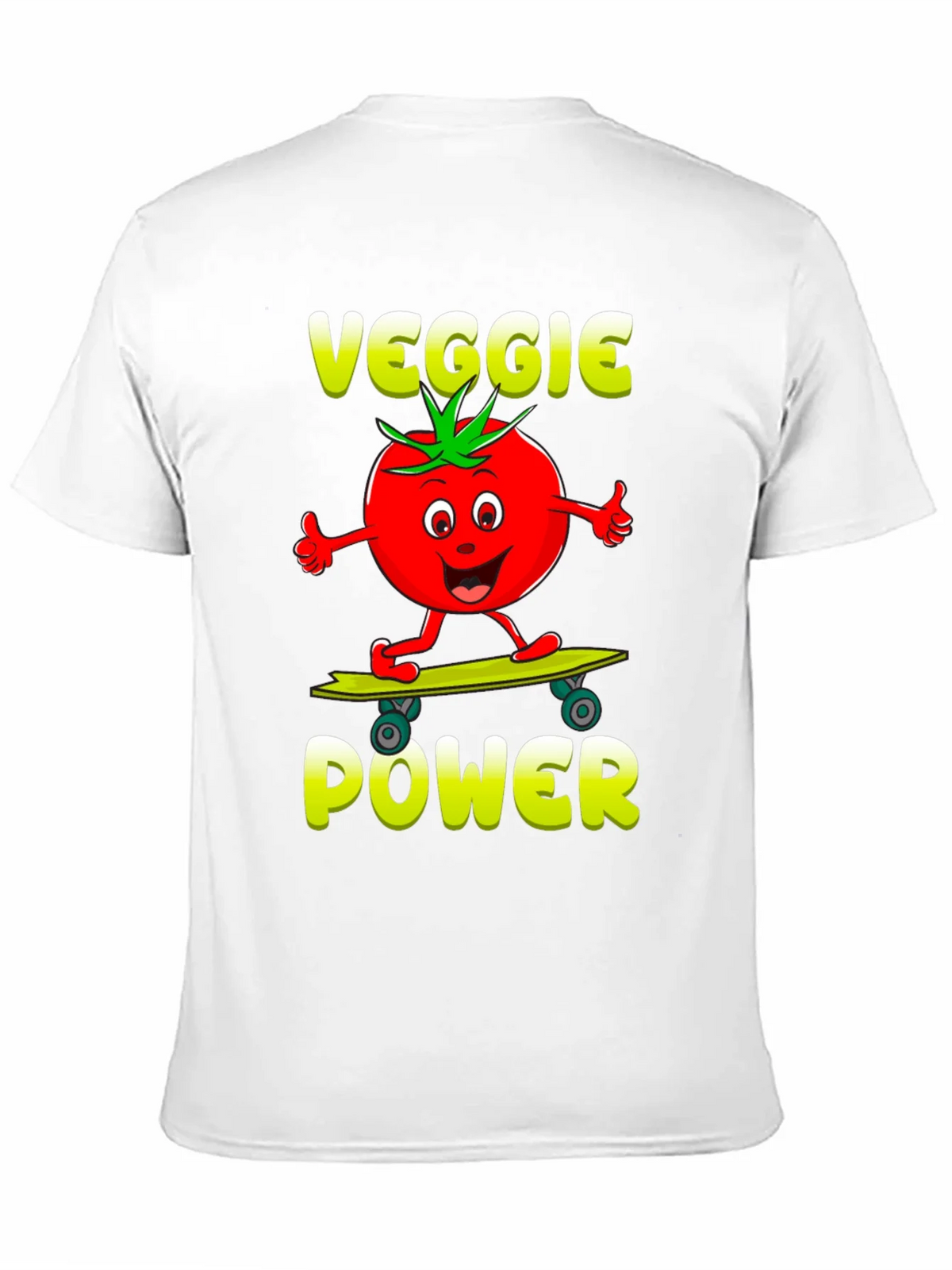 Veggie Power T-Shirt - Cartoon Tomato Skateboard Tee product image 5