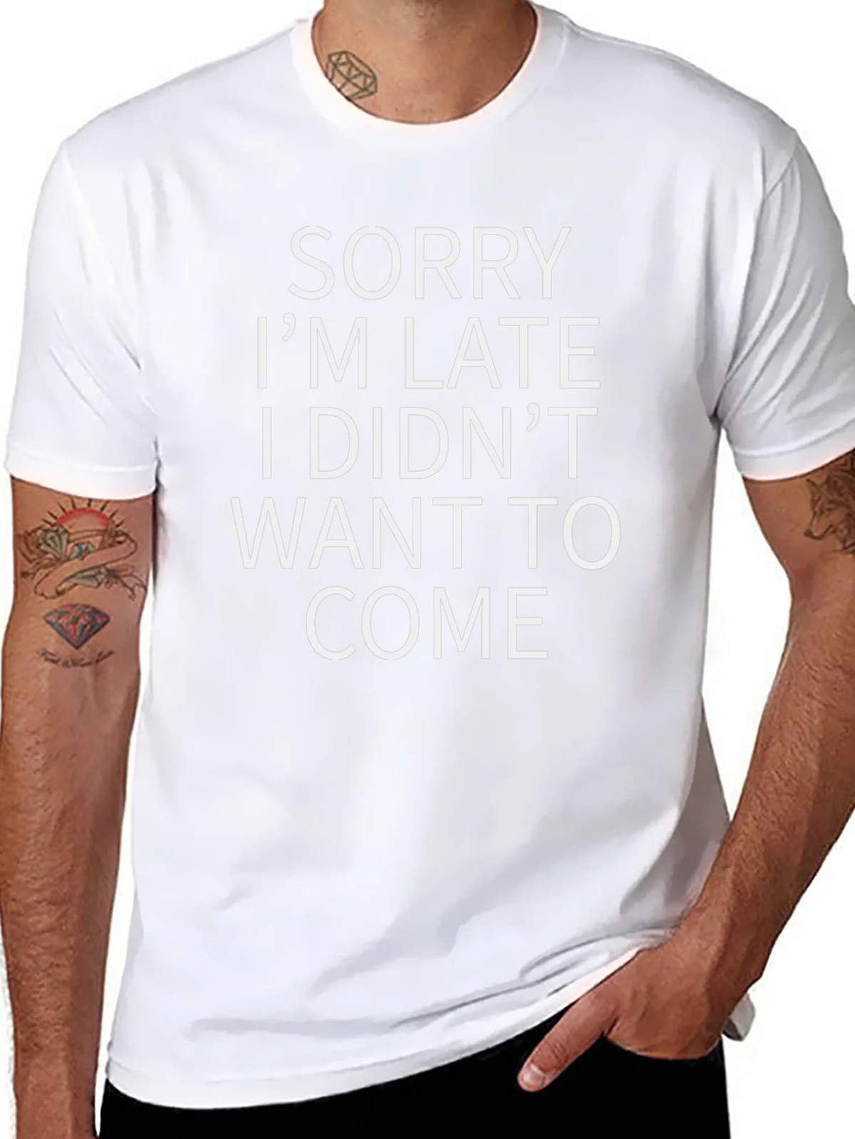Funny Sorry Im Late Graphic Tee - Black product image 7
