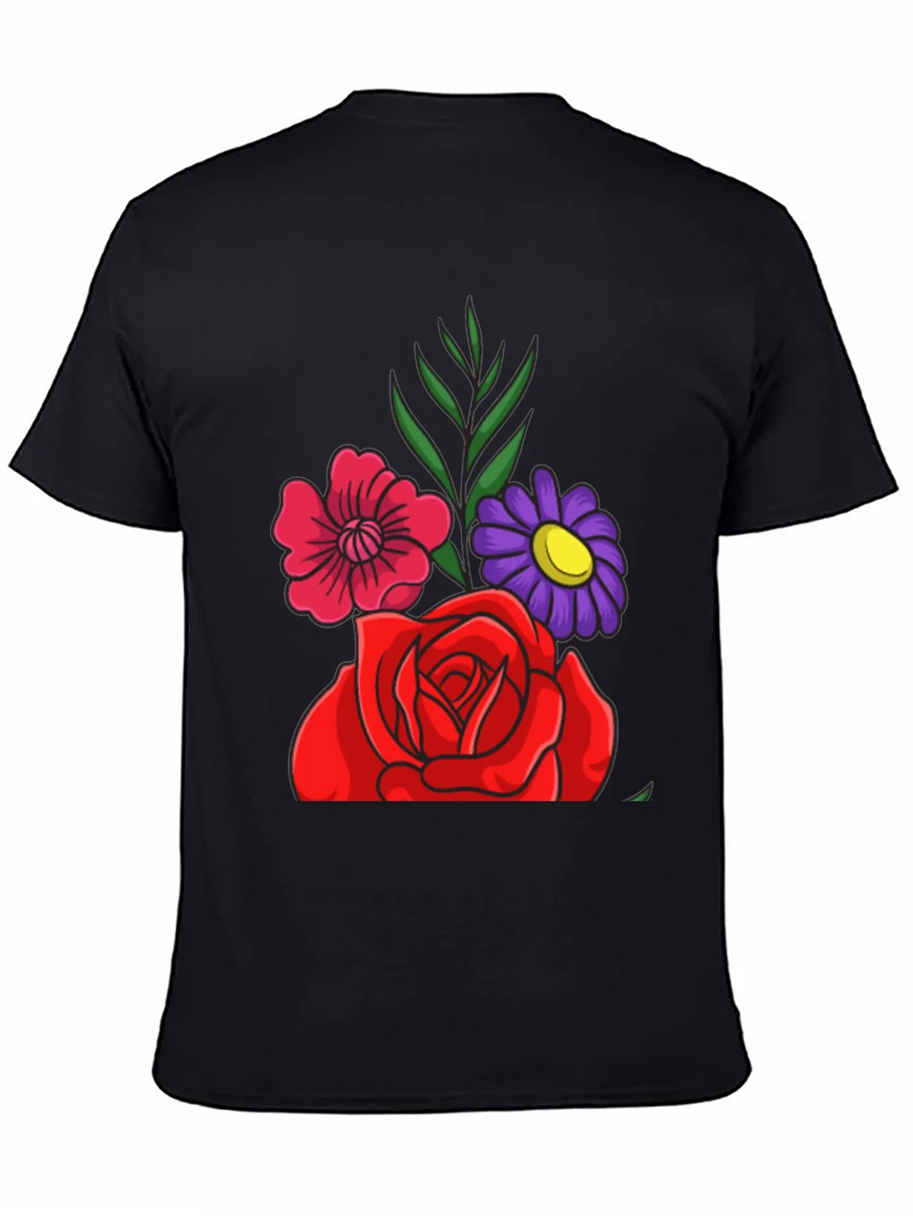 Floral Graphic Tee - Red Rose & Daisy Design product image 3