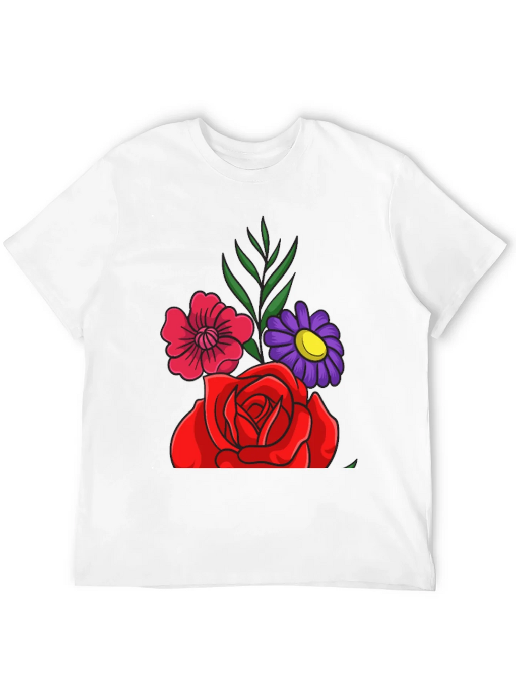 Floral Graphic Tee - Red Rose & Daisy Design product image 9