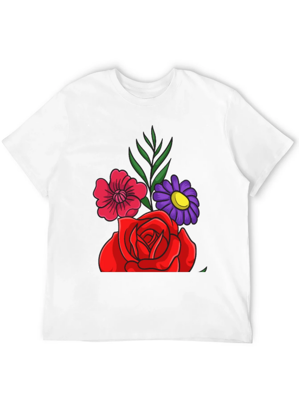 Floral Graphic Tee - Red Rose & Daisy Design product image 9