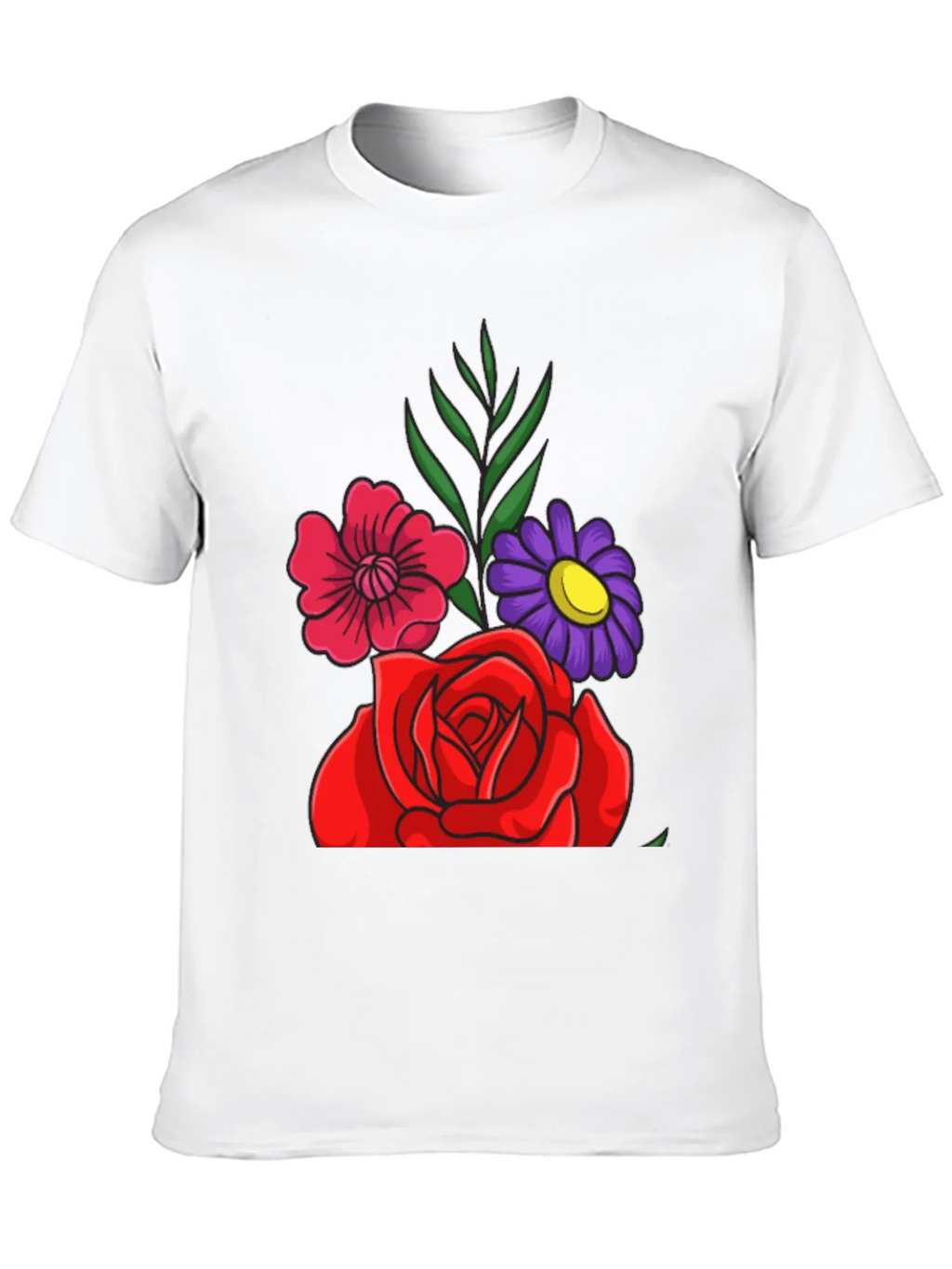 Floral Graphic Tee - Red Rose & Daisy Design product image 7