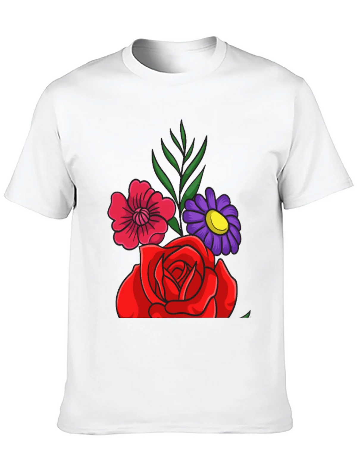 Floral Graphic Tee - Red Rose & Daisy Design product image 7