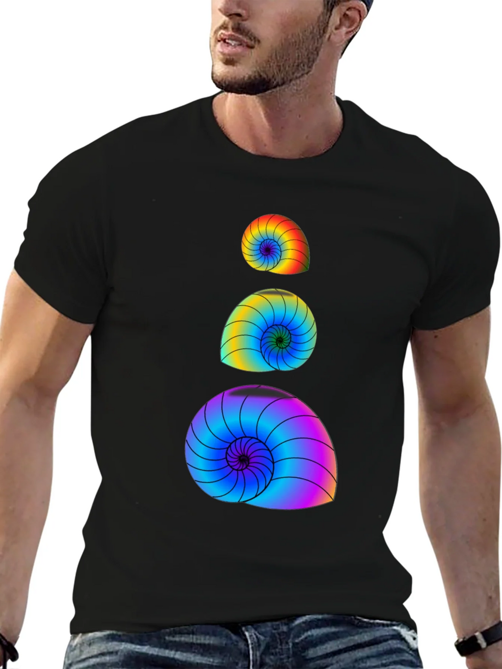 Rainbow Spiral Shell Graphic Tee product image 4