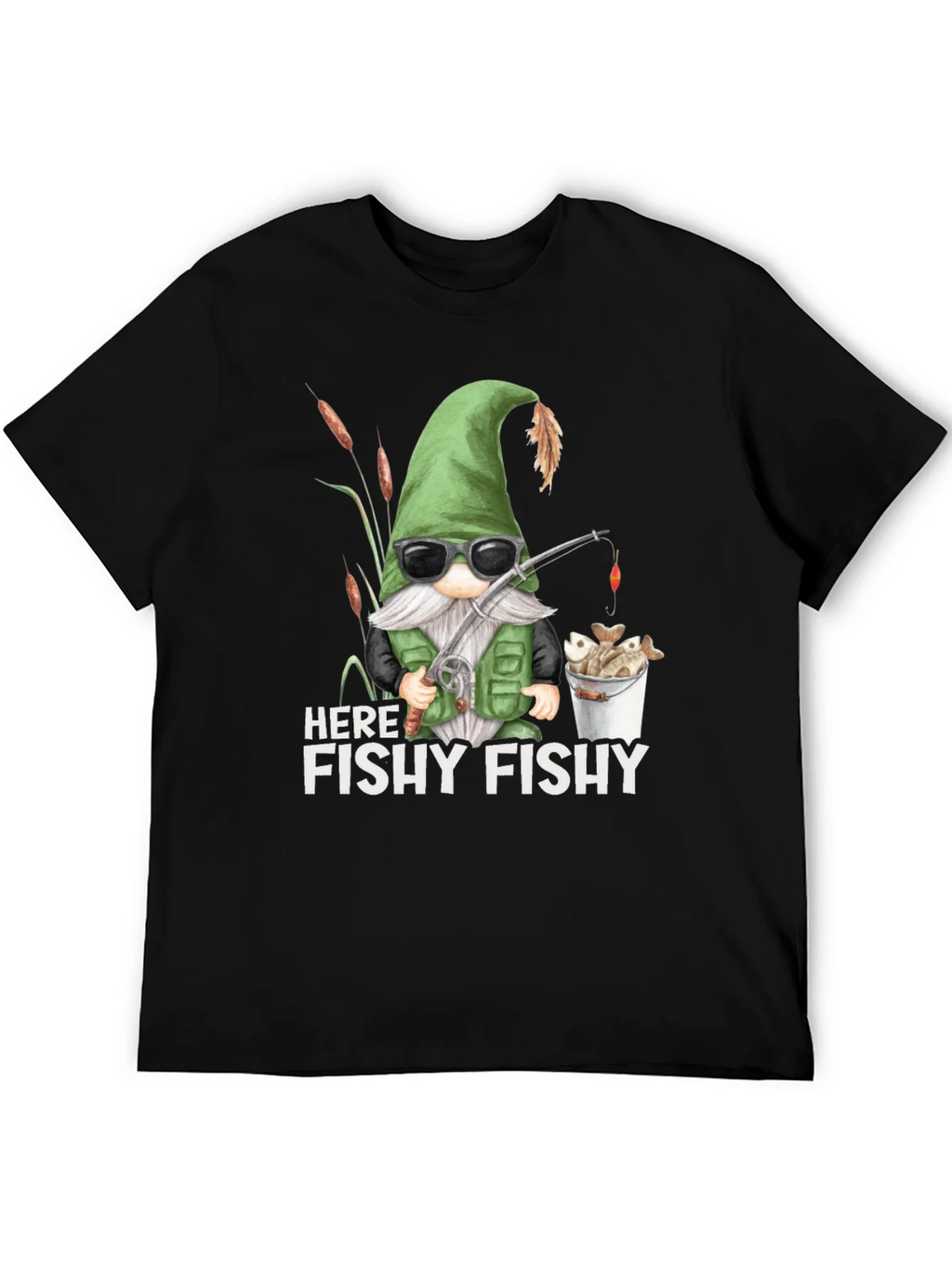 Here Fishy Gnome Fishing T-Shirt product image 5