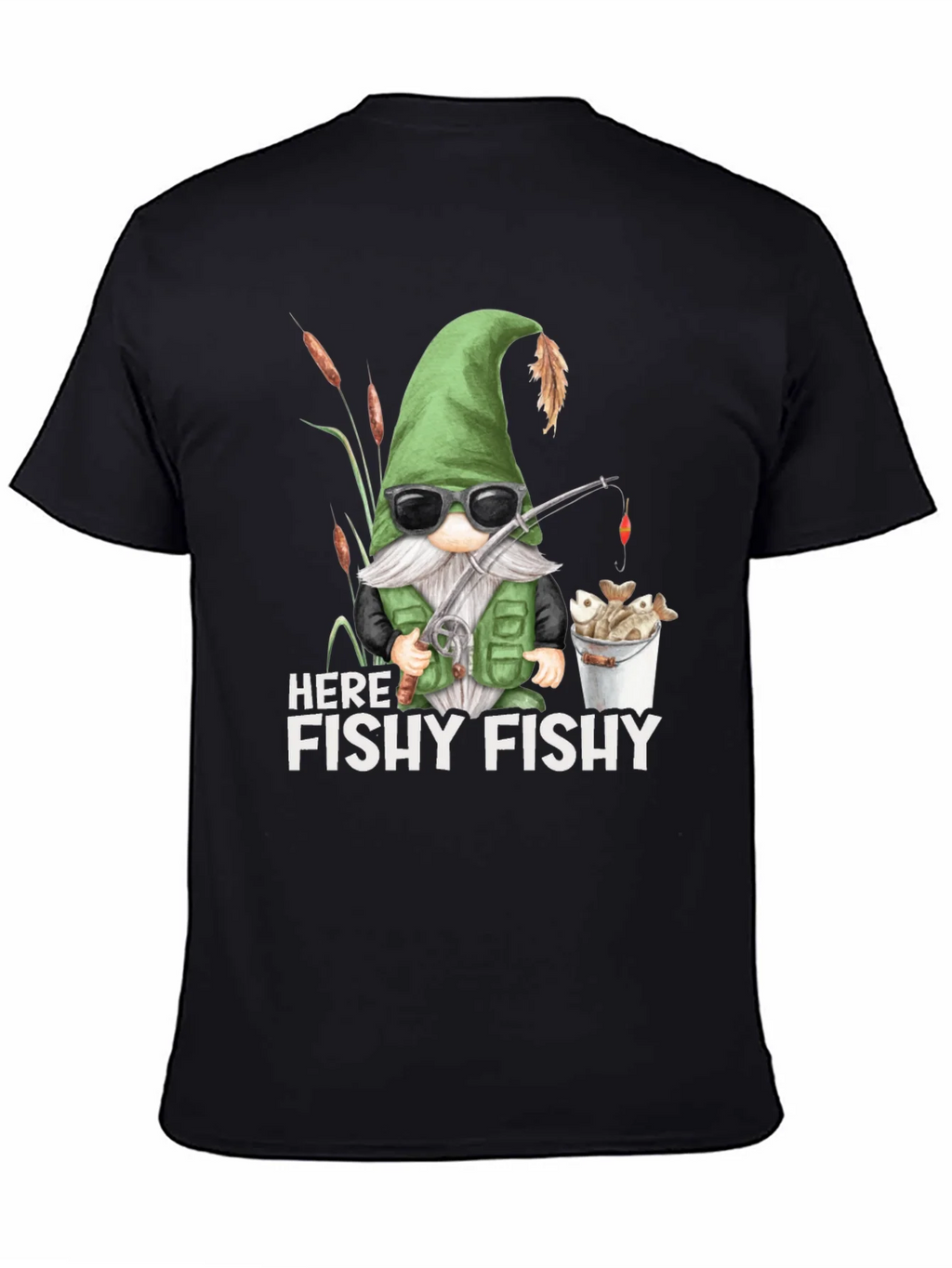 Here Fishy Gnome Fishing T-Shirt product image 4
