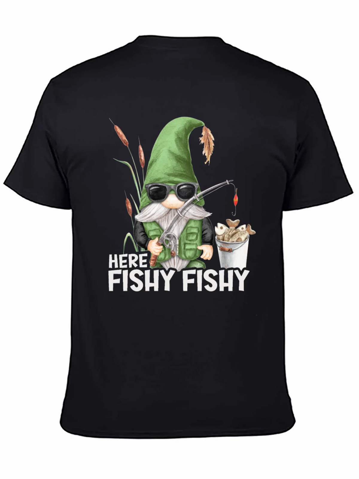 Here Fishy Gnome Fishing T-Shirt product image 4