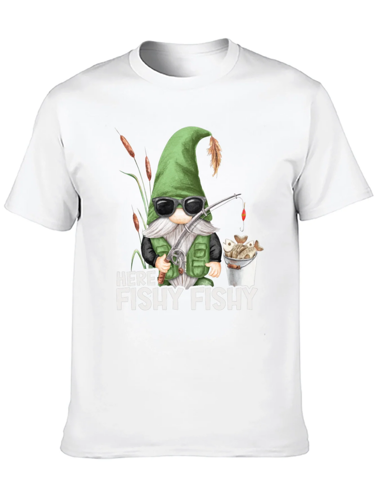 Here Fishy Gnome Fishing T-Shirt product image 8
