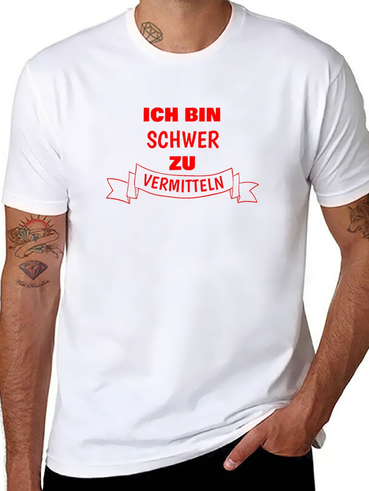 Ich Bin Schwer zu Vermitteln Black Graphic T-Shirt product image 7