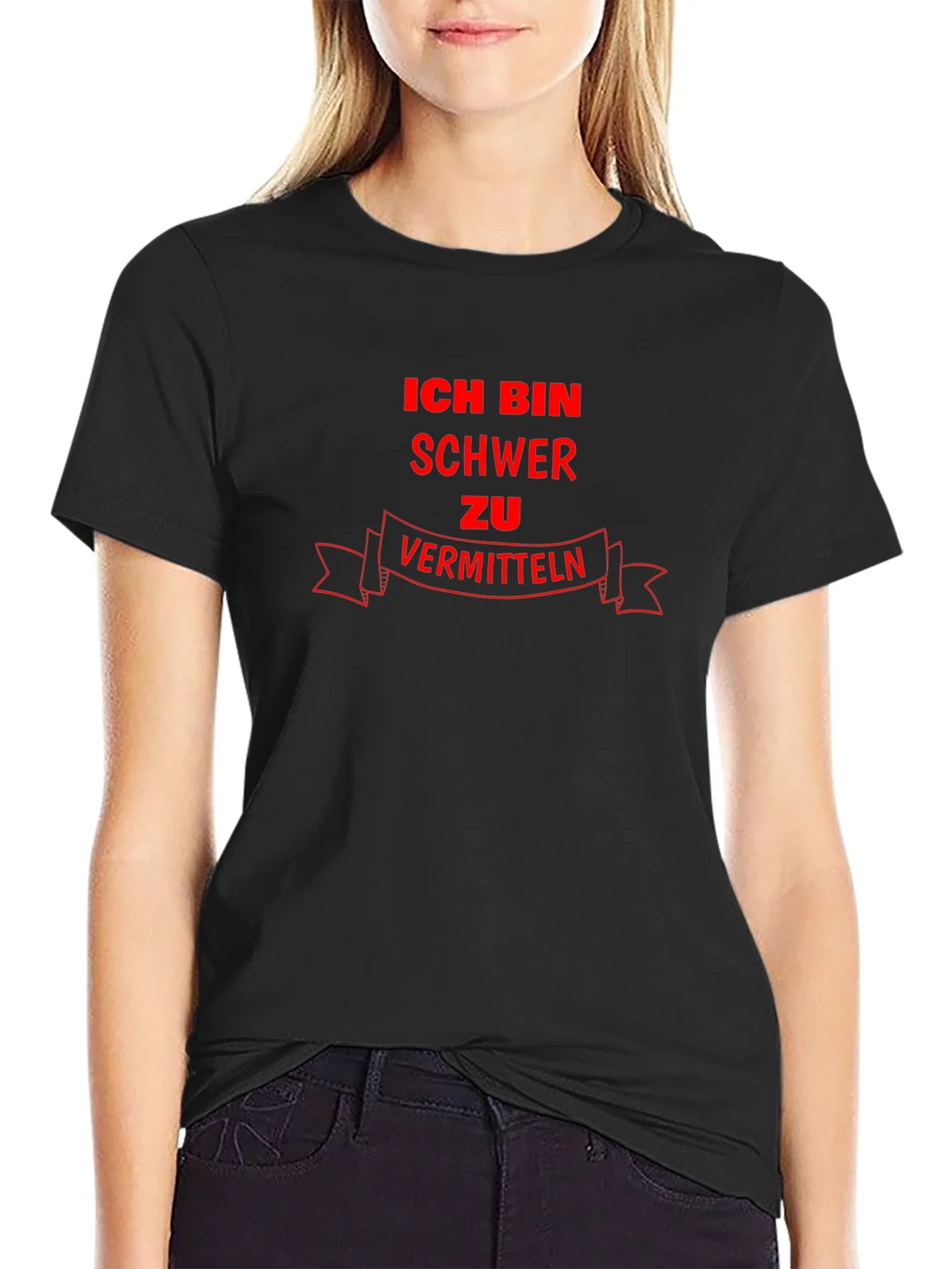 Ich Bin Schwer zu Vermitteln Black Graphic T-Shirt product image 2