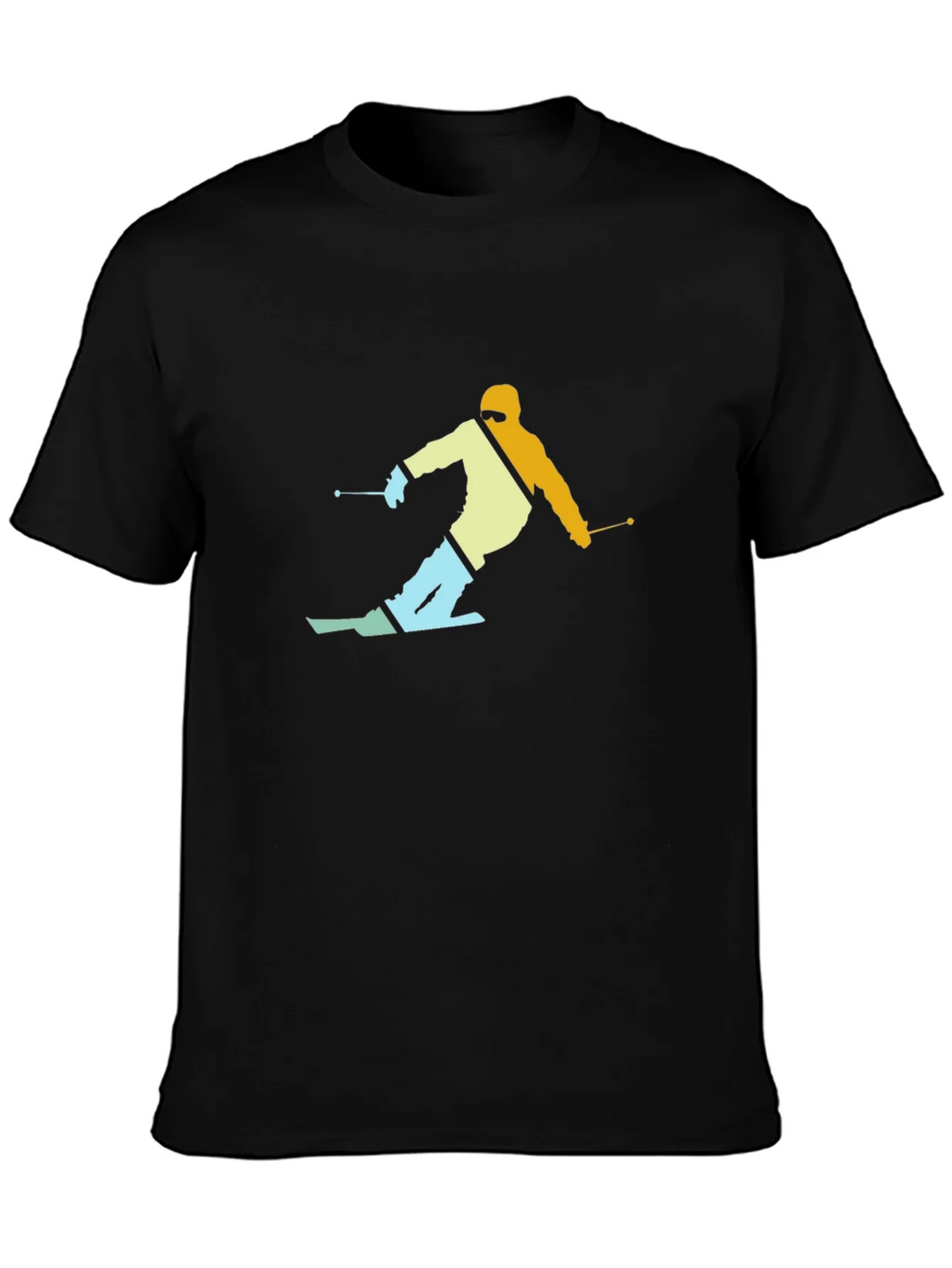 Retro Skier Graphic T-Shirt - Black product image 3