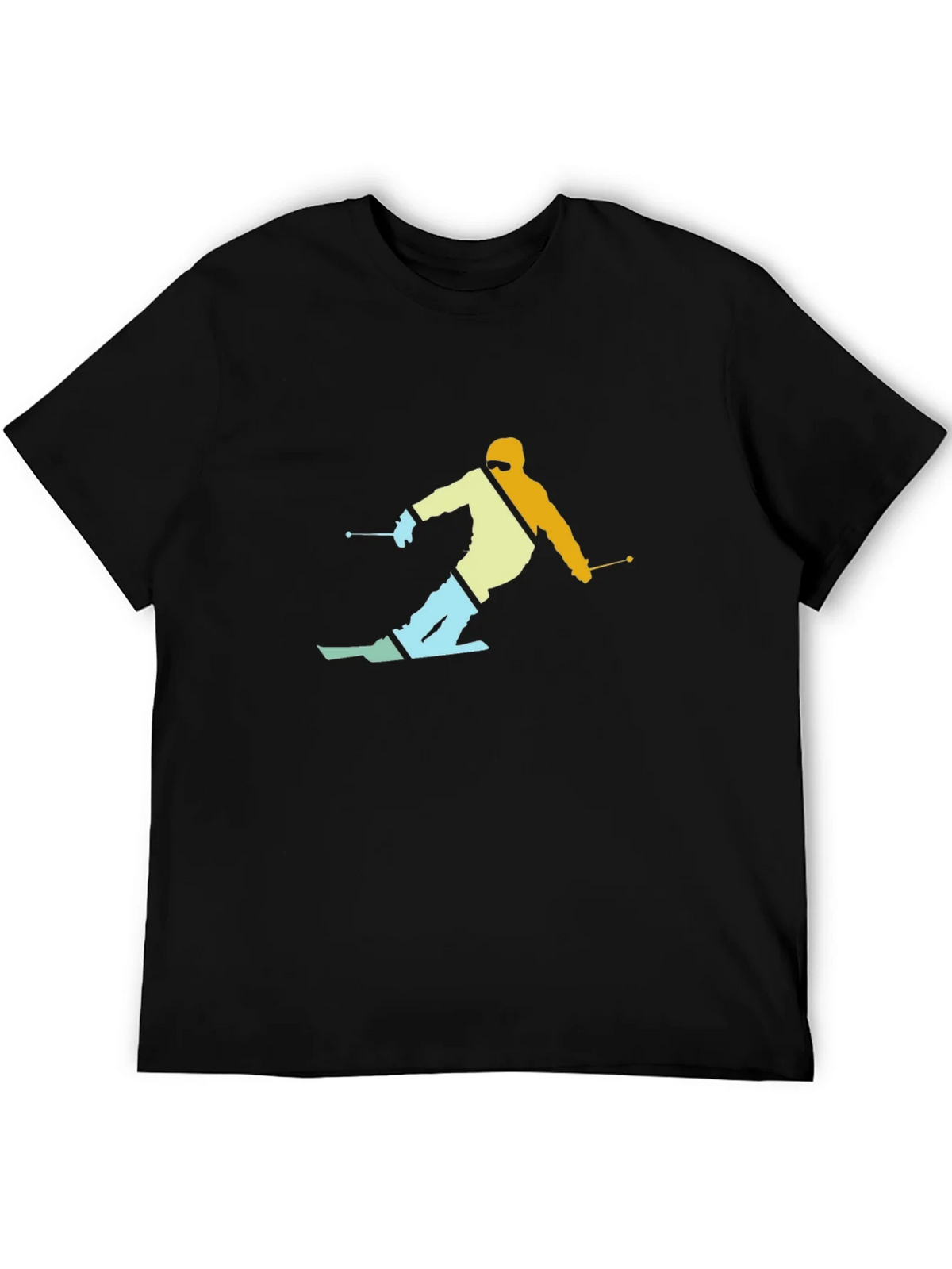 Retro Skier Graphic T-Shirt - Black product image 5