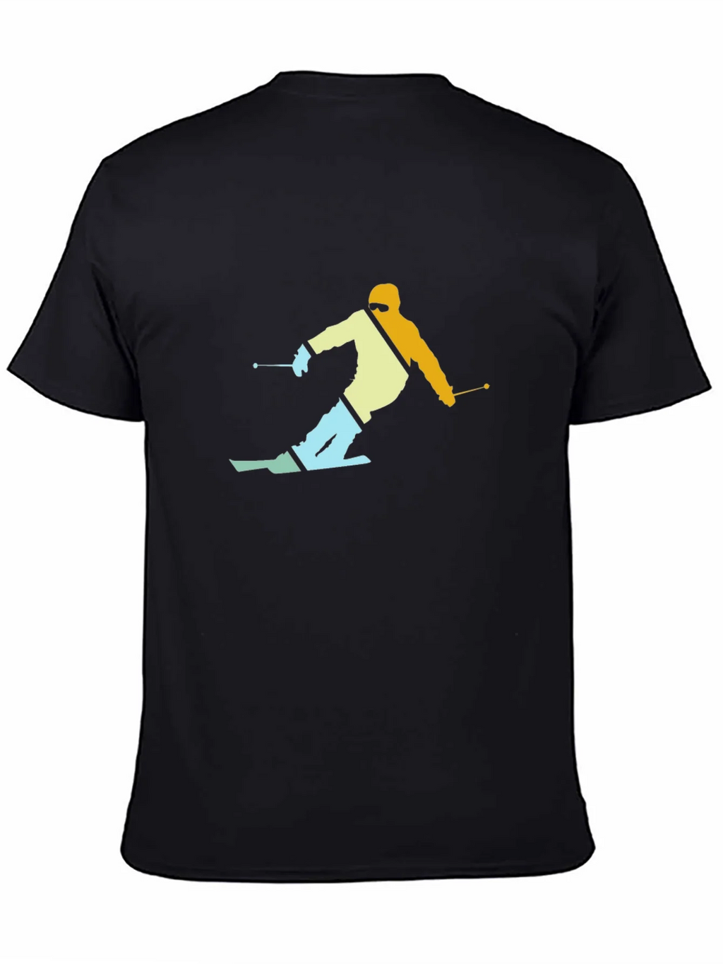 Retro Skier Graphic T-Shirt - Black product image 4