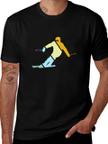 Retro Skier Graphic T-Shirt - Black product image 1