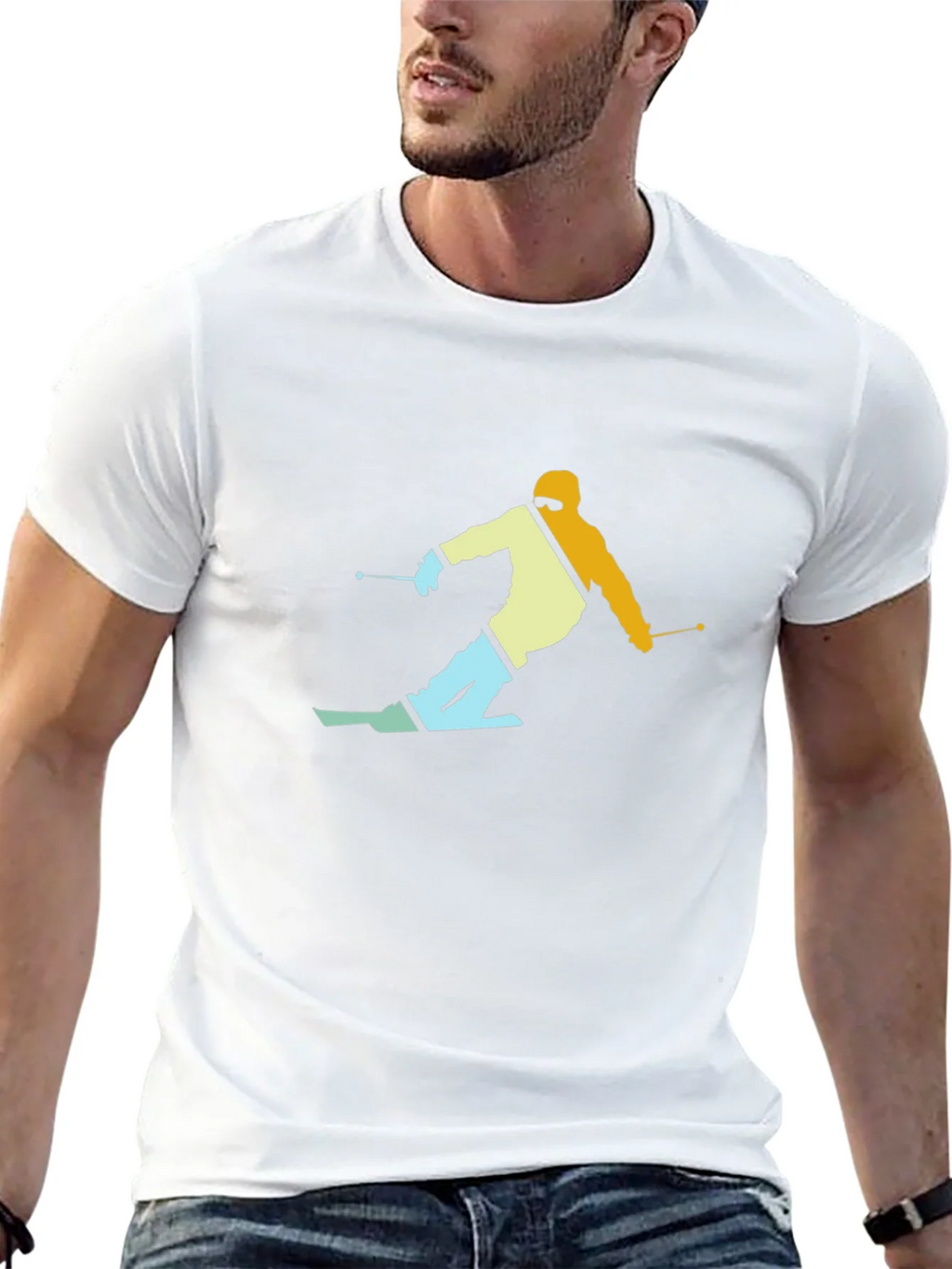 Retro Skier Graphic T-Shirt - Black product image 11