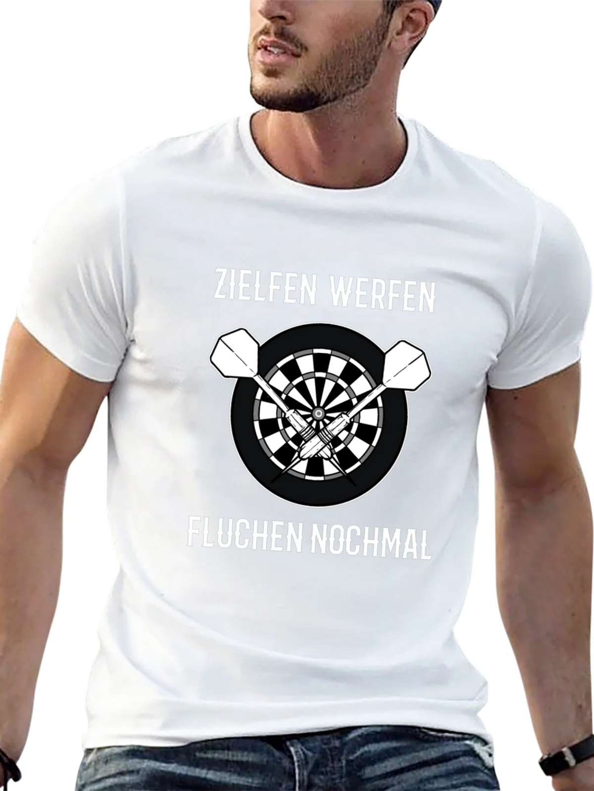 Darts T-Shirt - Zielen Werfen Fluchen Nochmal - Dartboard product image 11