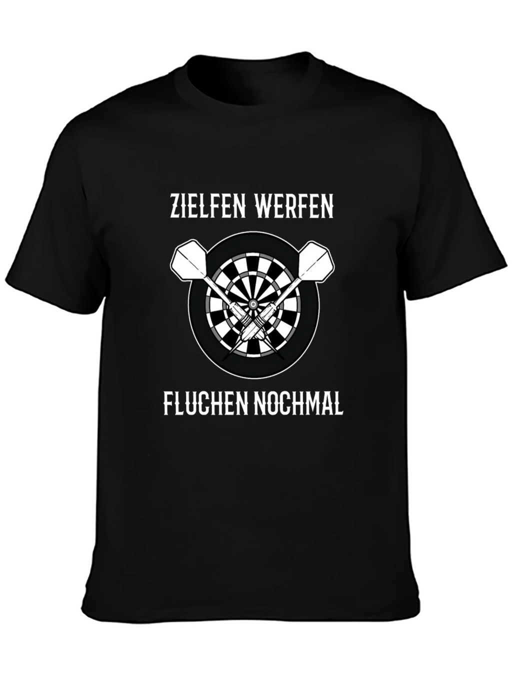Darts T-Shirt - Zielen Werfen Fluchen Nochmal - Dartboard product image 3