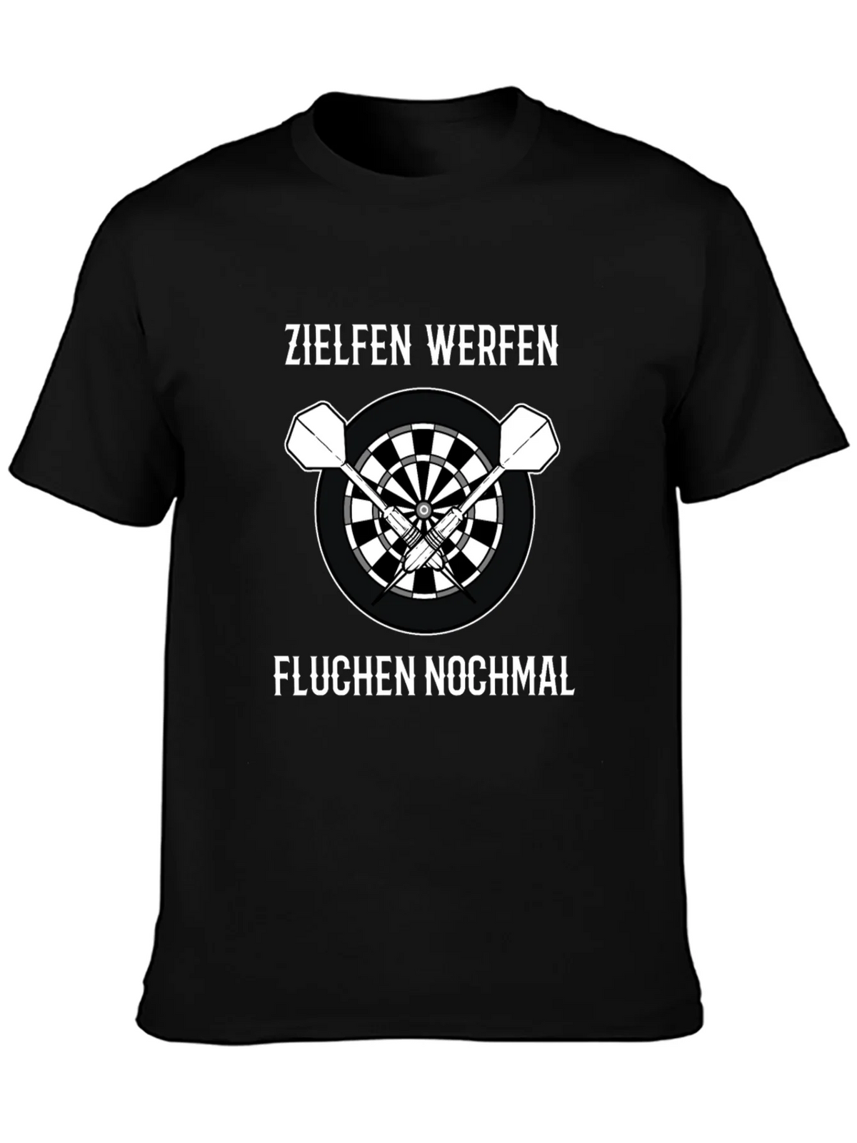 Darts T-Shirt - Zielen Werfen Fluchen Nochmal - Dartboard product image 3