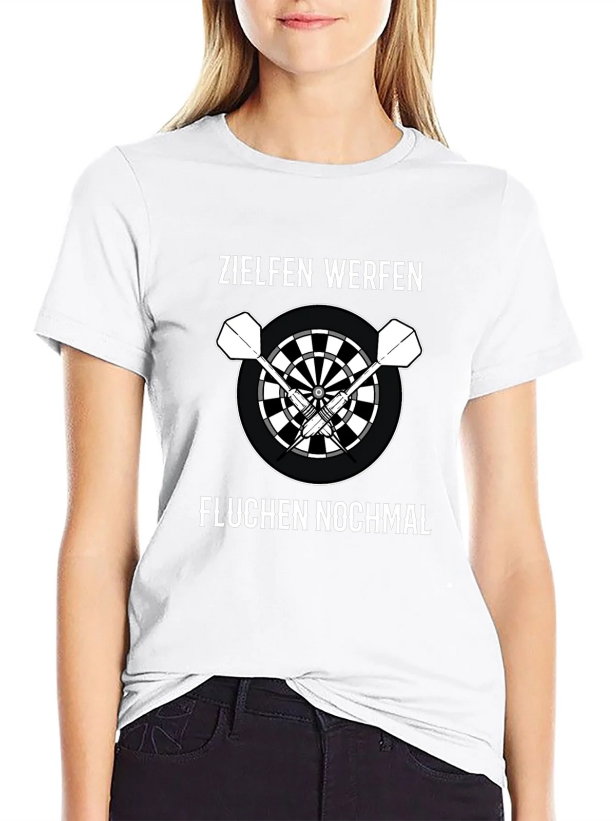 Darts T-Shirt - Zielen Werfen Fluchen Nochmal - Dartboard product image 7