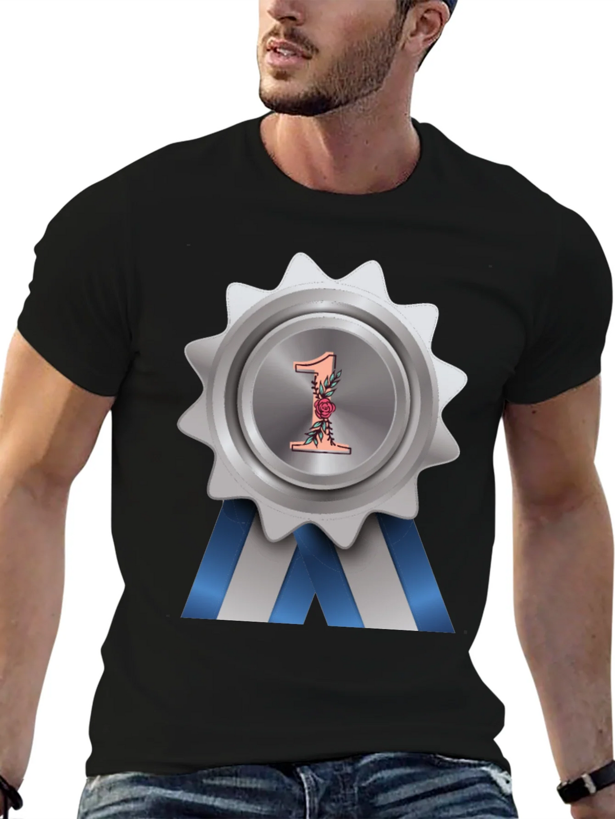 Number One Award Badge T-Shirt product image 6