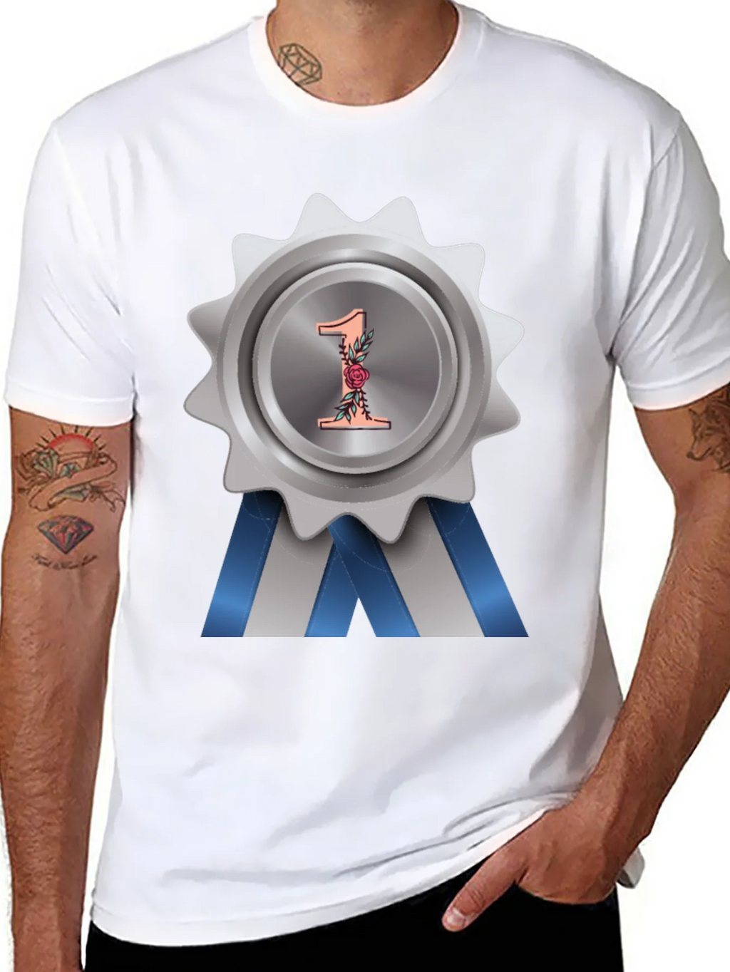 Number One Award Badge T-Shirt product image 7