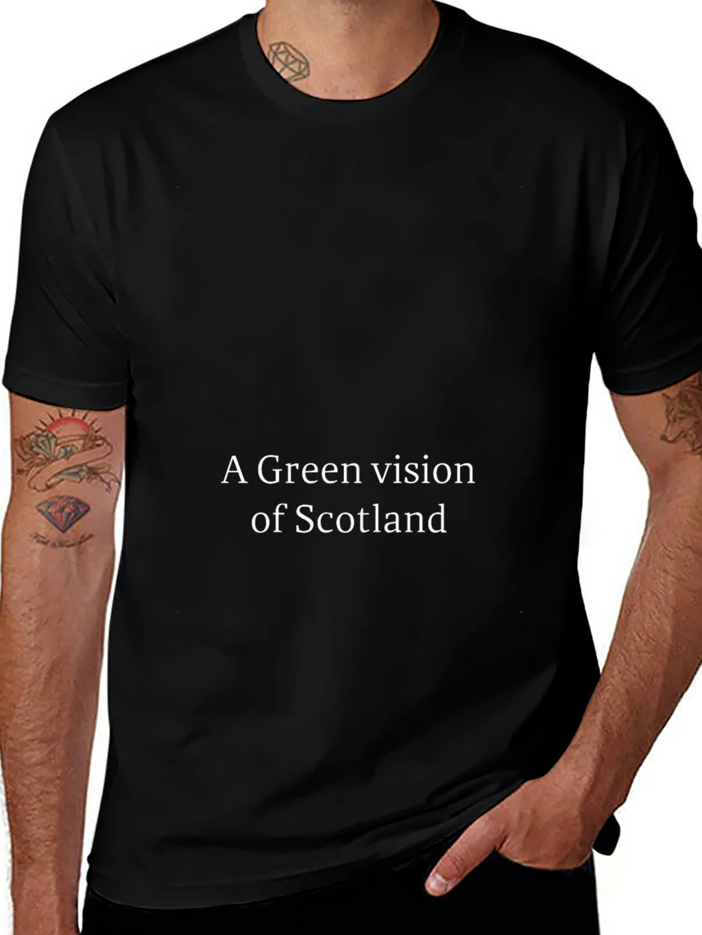Green Vision of Scotland Black T-Shirt product image 1