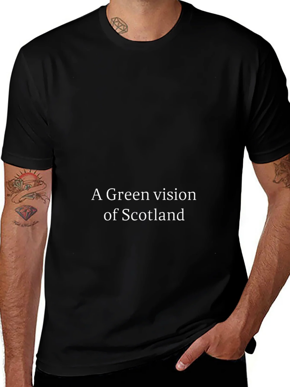 Green Vision of Scotland Black T-Shirt product image 1