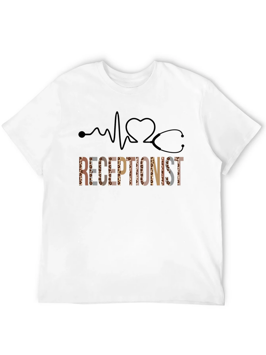 Receptionist Heartbeat Stethoscope Graphic Tee product image 11