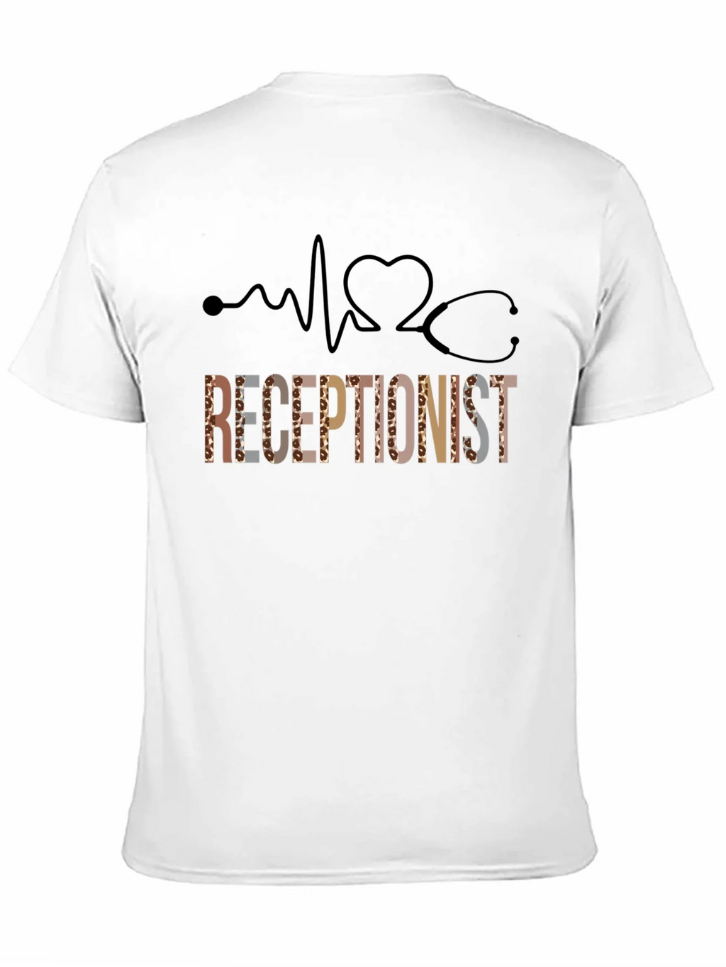 Receptionist Heartbeat Stethoscope Graphic Tee product image 10