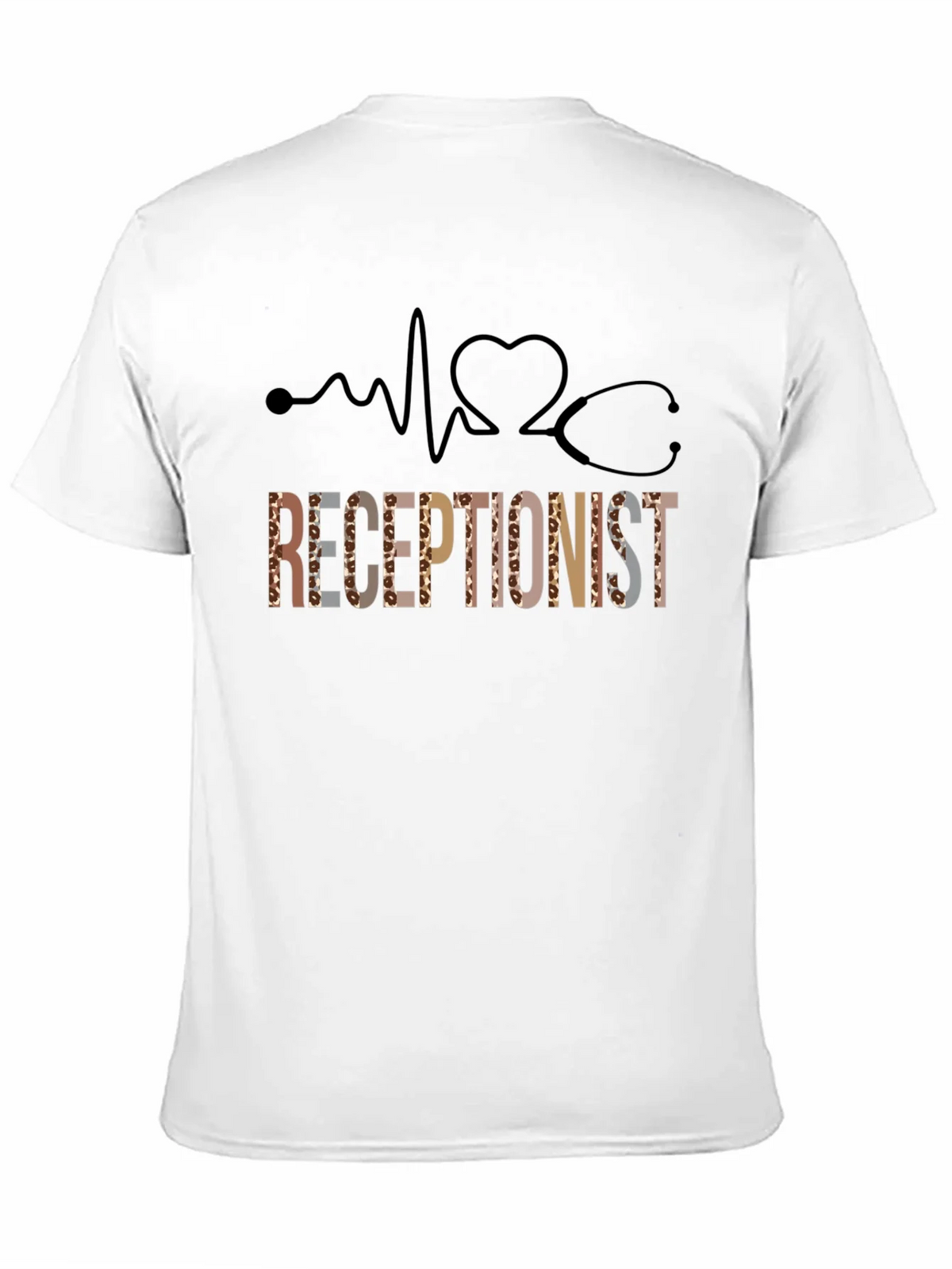 Receptionist Heartbeat Stethoscope Graphic Tee product image 10